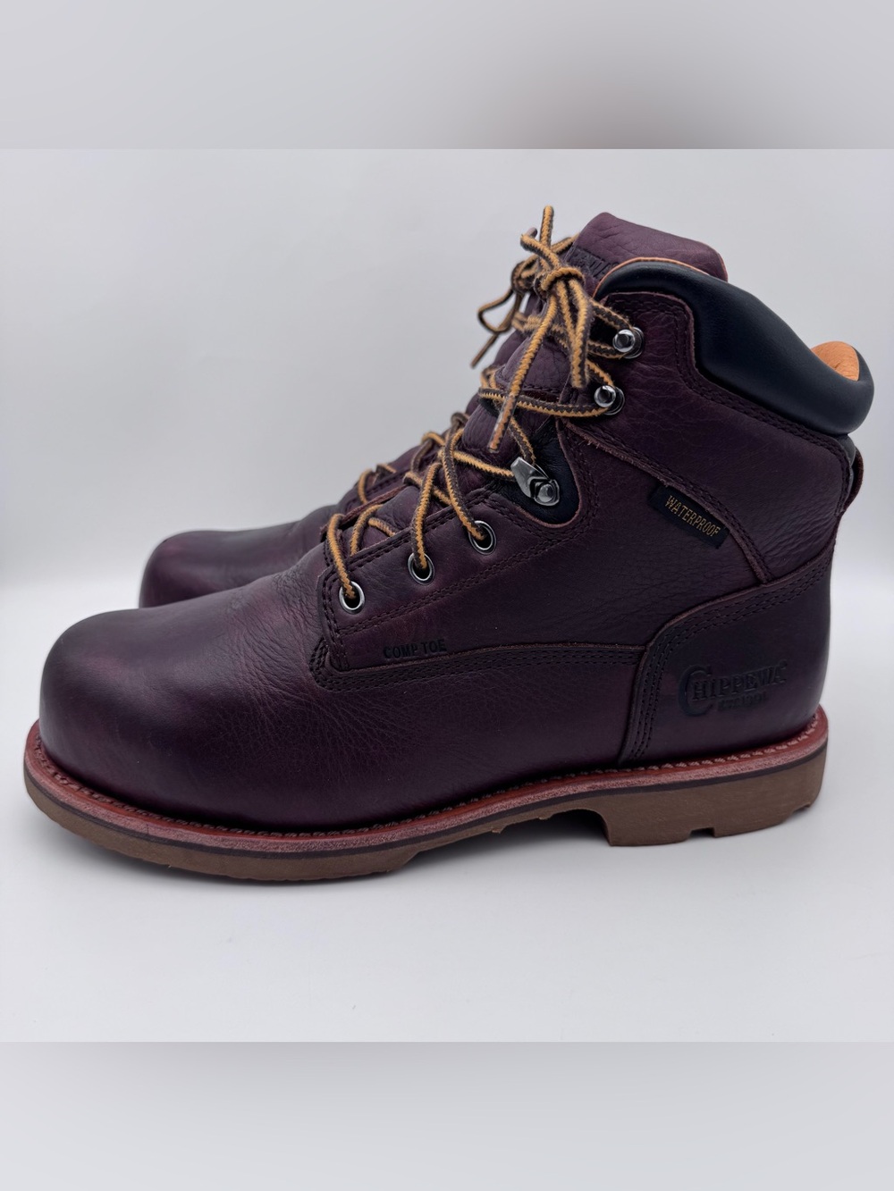 Chippewa Serious Plus 6” Safety Toe Work Boots Brown Waterproof Men 8.5 EE